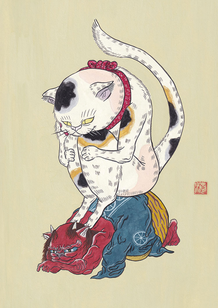 乗る猫